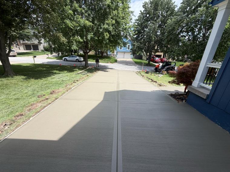 Residential Driveway — Residential concrete project by Kansas Construction Services