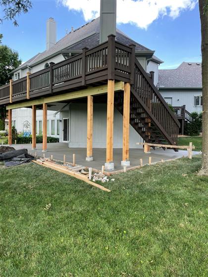 Backyard Patio photo 3 of 7 - Residential concrete work by Kansas Construction Services