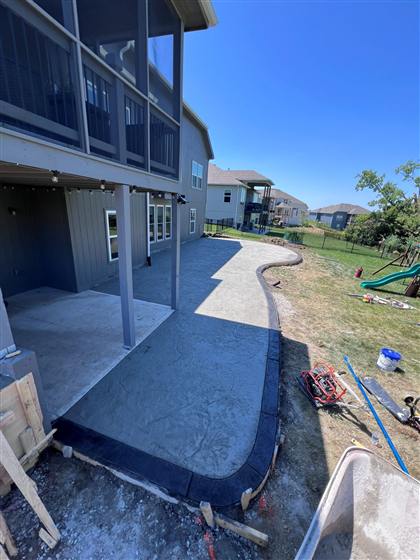 Backyard Patio photo 5 of 7 - Residential concrete work by Kansas Construction Services